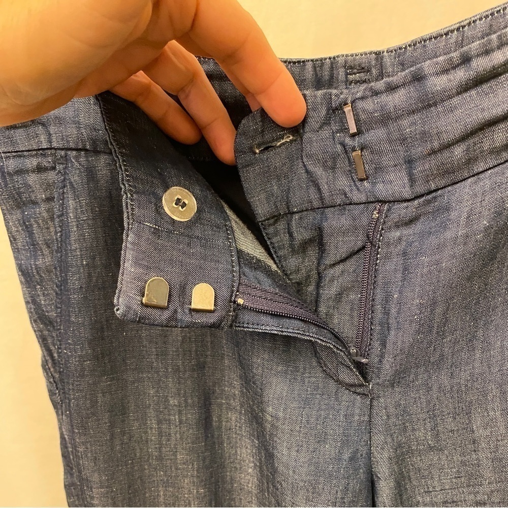 Ann Taylor Size 4 Lyocell / Linen Blend Pants Chambray Blue Womens Mid Rise - Picture 9 of 15